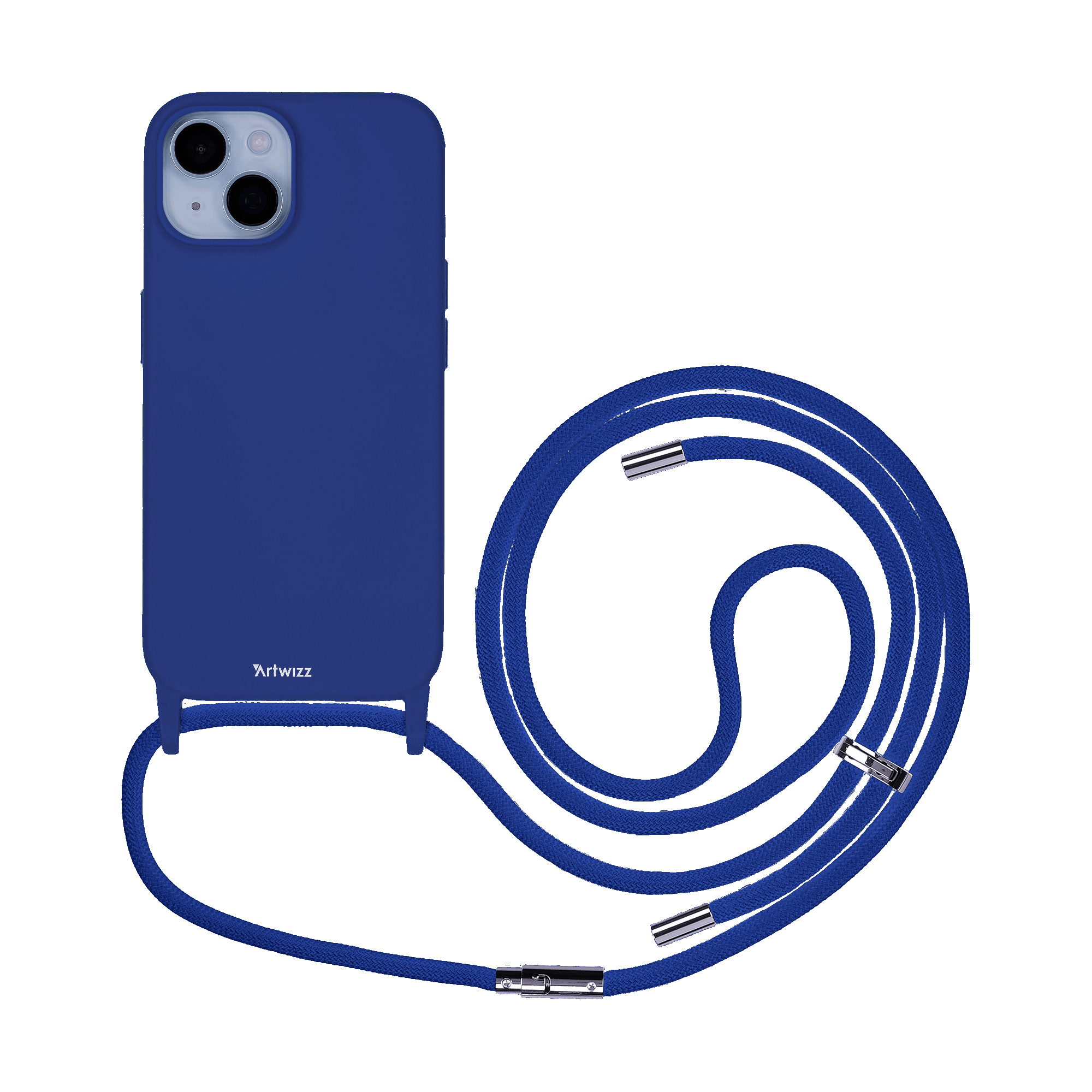 ARTWIZZ HangOn Case Silicone + CHARGE iPhone 15 - kings-blue