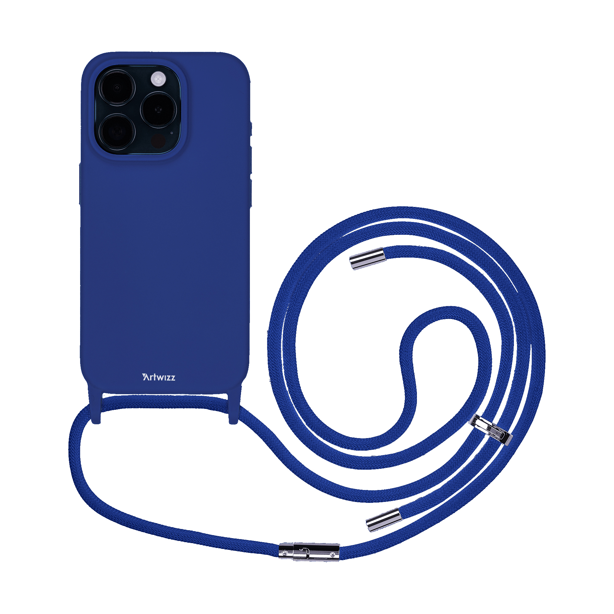 ARTWIZZ HangOn Case Silicone + CHARGE iPhone 15 Pro - kings-blue