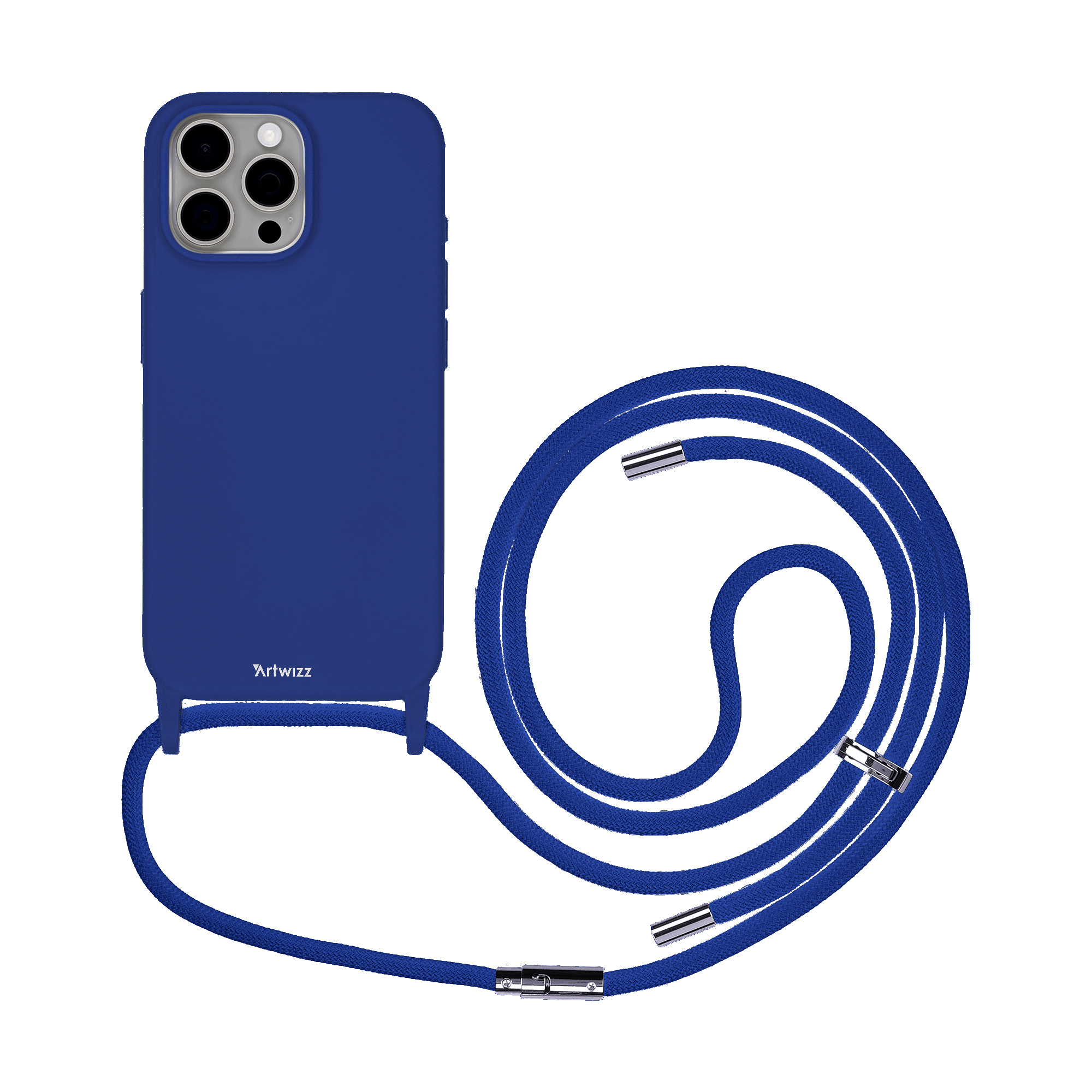 ARTWIZZ HangOn Case Silicone + CHARGE iPhone 15 Pro Max - kings-blue