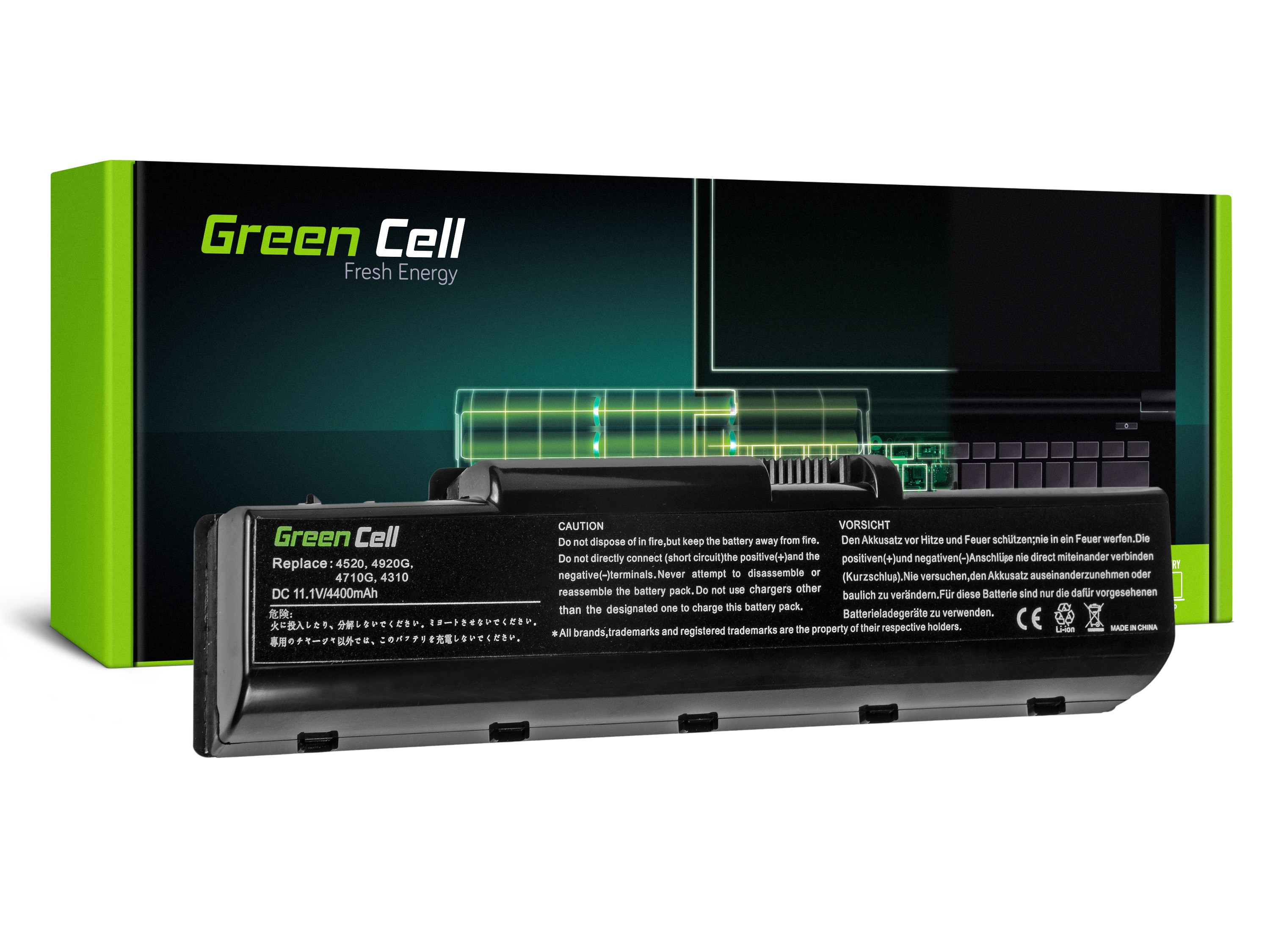 GREEN CELL Laptop Battery for Acer Aspire - 11.1V - 4400mAh