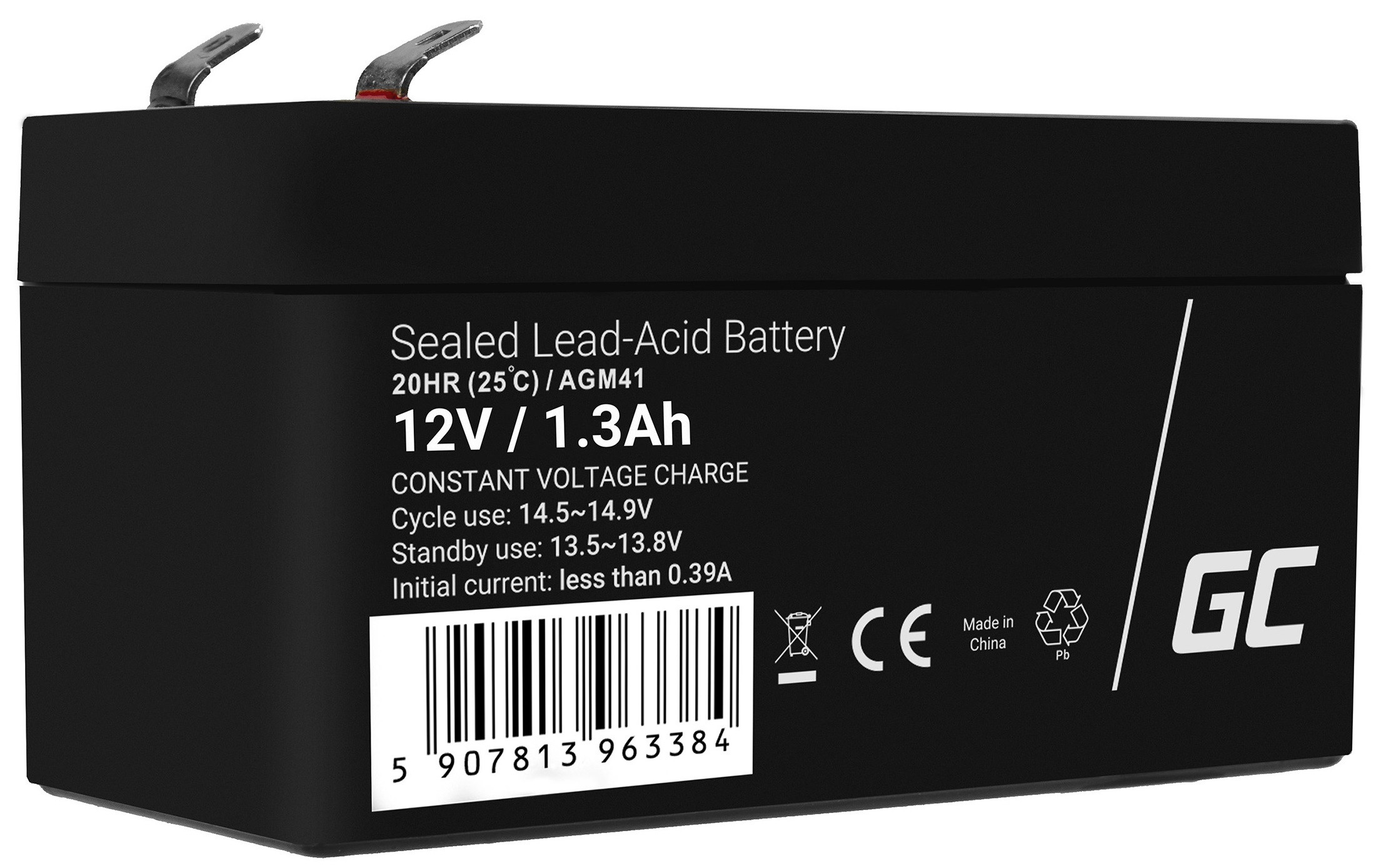 GREEN CELL AGM Battery Lead Acid VRLA - 12V - 1.3Ah