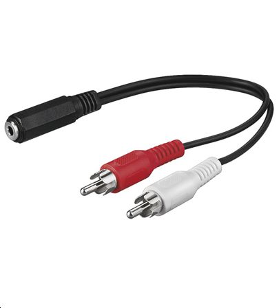 MICROCONNECT AUDALH02 0.2m 2 x RCA 3.5mm Rot - Weiß - Schwarz Audio-Kabel (AUDALH02)