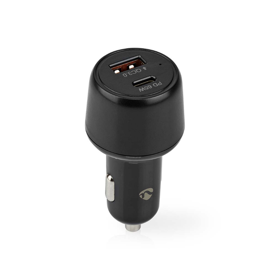 NEDIS Auto-Ladegerät 65 W 2.0 3.0 3.25 A - Anzahl der Ausgänge: 2, Port Type: USB-A / USB-C?, Automa