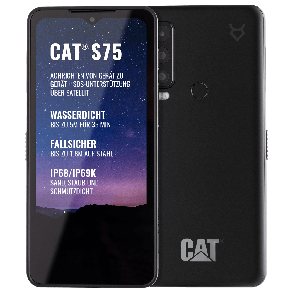 CATERPILLAR CAT S75 black Dual SIM, Outdoor Smartphone IP68 und IP69K, wasserdicht, sturzsicher 5G,