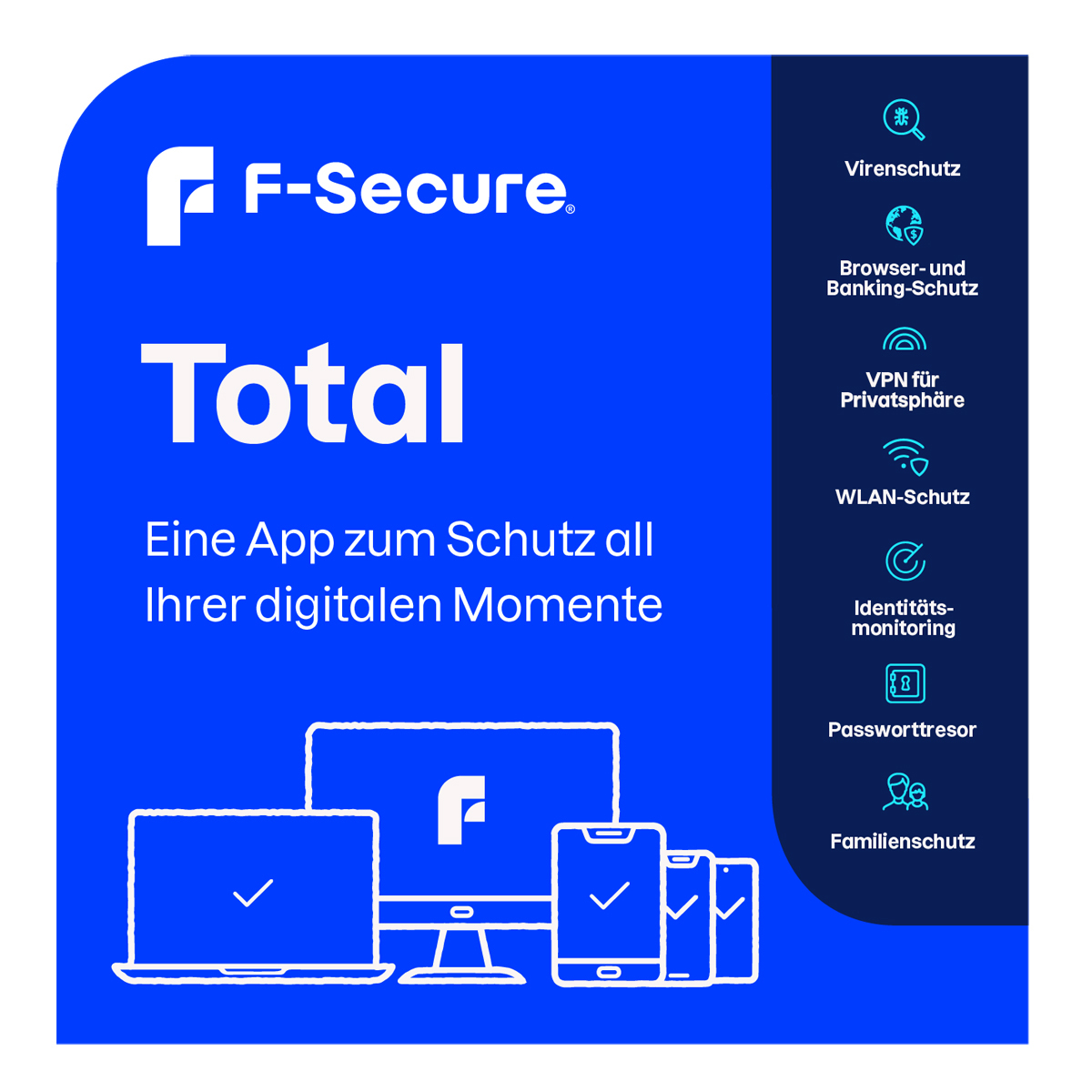 F-SECURE Total Security und VPN - 1 Jahr / 5 Geräte - Full License