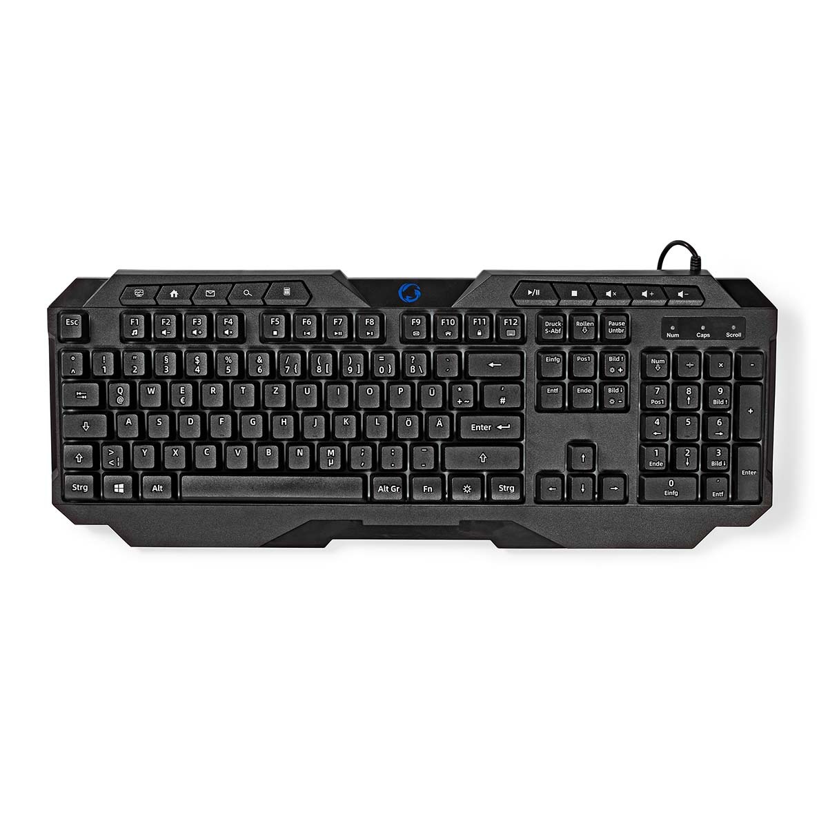 NEDIS GKBD110BKDE Tastatur USB QWERTZ Deutsch Schwarz (GKBD110BKDE)