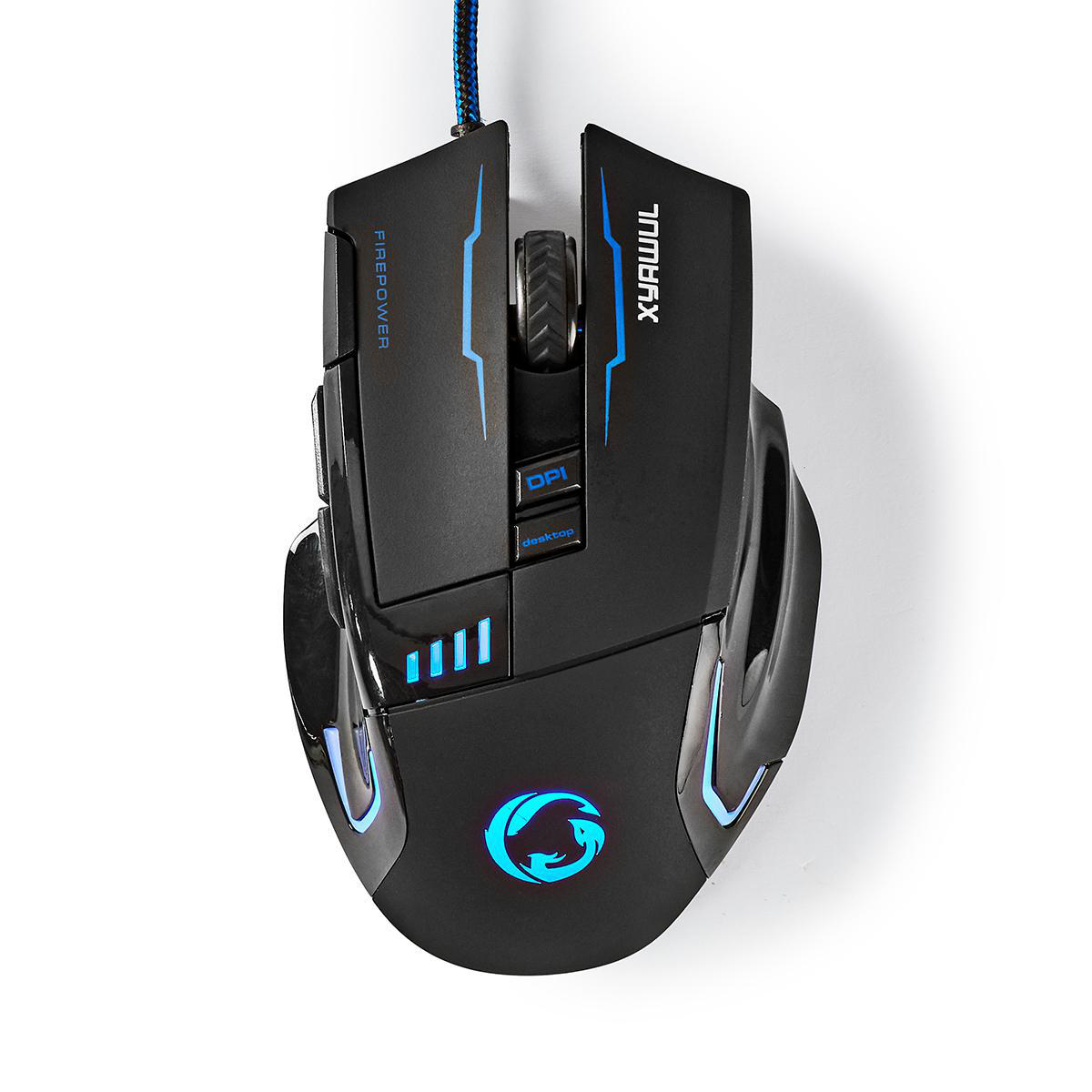 NEDIS N GMWD300BK - Maus Mouse Kabel Gaming 8 Tasten beleuchtet (GMWD300BK)