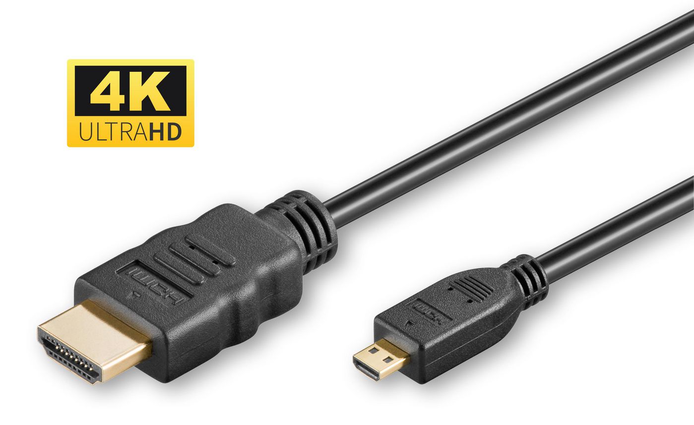 MICROCONNECT HDMI 2.0 A-D cable - 3m HDMI-Kabel HDMI Typ D (Mikrofon) HDMI Typ A (Standard) Schwarz