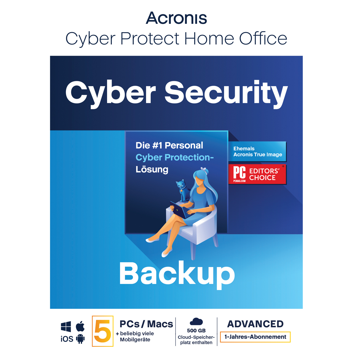 ACRONIS CYBER PROTECT HOME OFFICE ADV. 5PC 1YR +500GB SUBSCRIPTION (HOCASHLOS)
