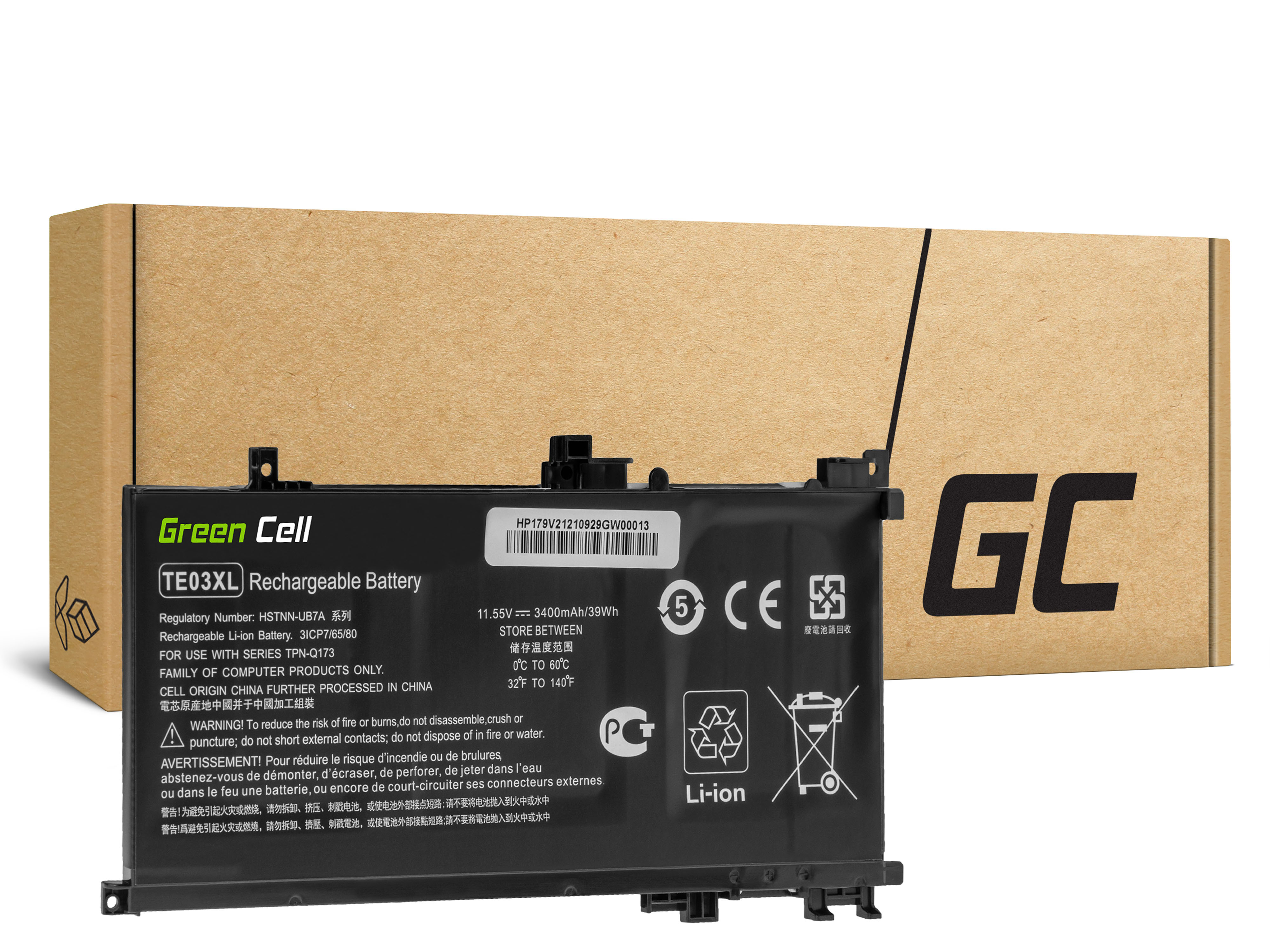 GREEN CELL Laptop Battery TE03XL for HP Omen 15-AX HP Pavilion 15-BC402NW - 11.55V - 33Wh
