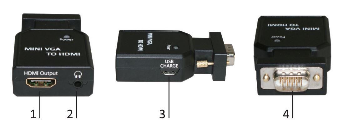 Mini VGA to HDMI Converter