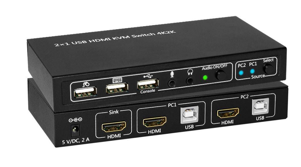 MICROCONNECT MC-HDMI-USBKVM Tastatur/Video/Maus (KVM)-Switch Schwarz (MC-HDMI-USBKVM)