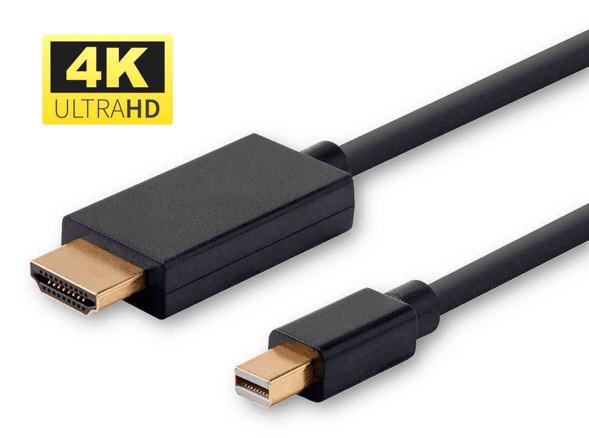 MICROCONNECT MDPHDMI1B-4K 1m Mini DisplayPort HDMI Type A (Standard) Schwarz Videokabel-Adapter