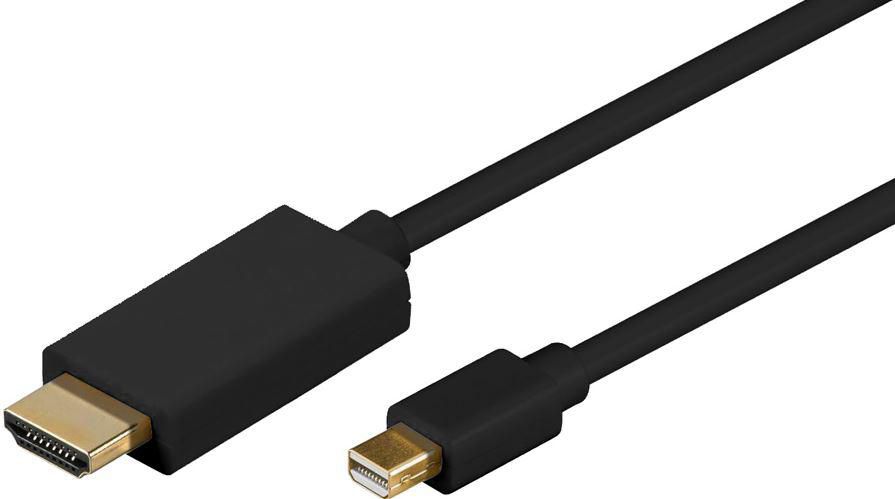 MICROCONNECT MDPHDMI1B 1m Mini DisplayPort HDMI Type A (Standard) Schwarz Videokabel-Adapter