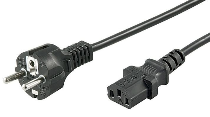 MICROCONNECT PE020410 Stromkabel Schwarz 1 m CEE7/7 C13-Koppler (PE020410)