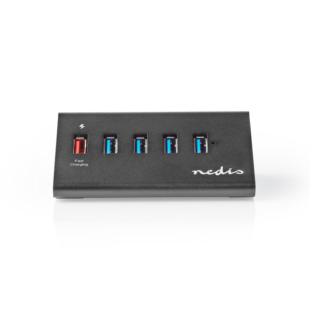 NEDIS USB-Hub 5-Port port(s) QC3.0 USB 3.2 Gen1 - Netzstromversorgung / Stromversorgung über USB, 5