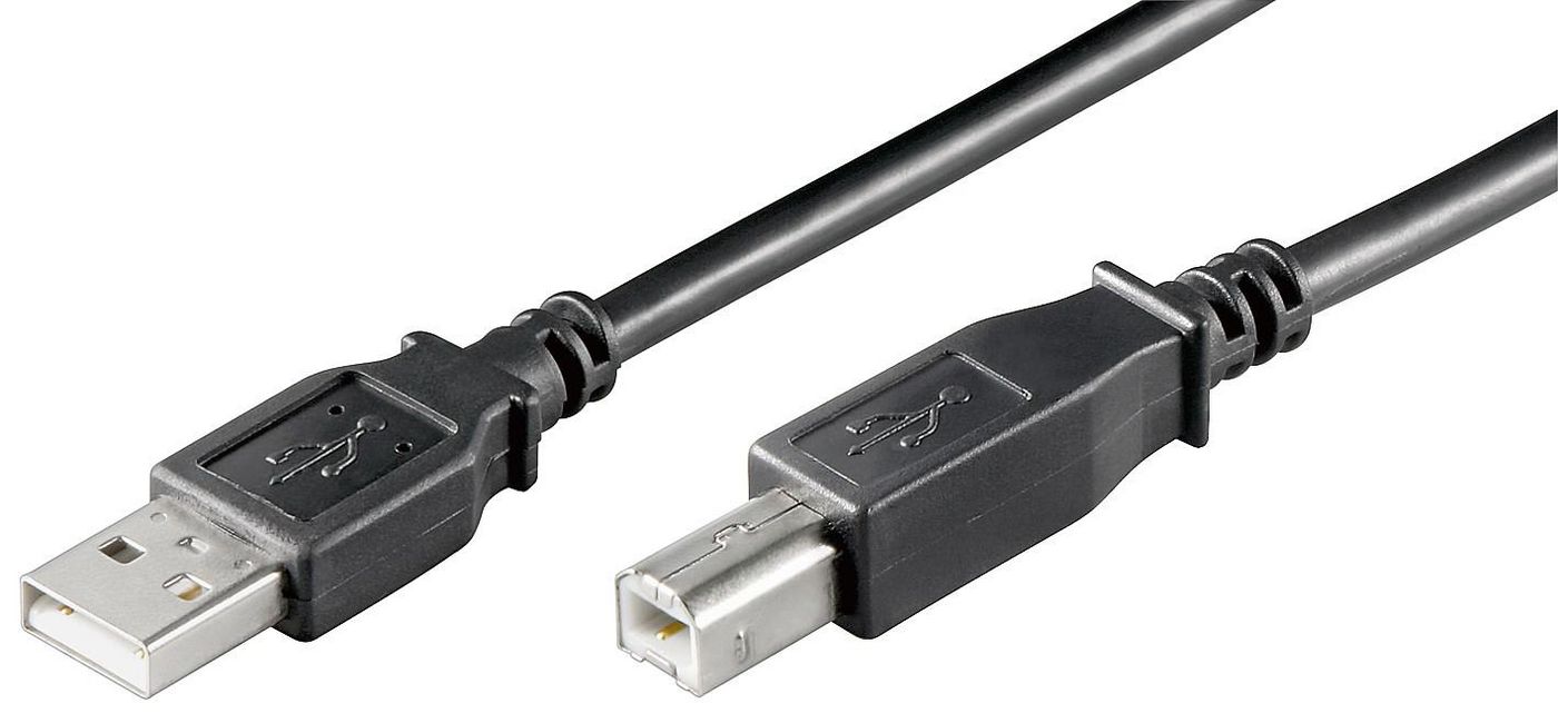 MICROCONNECT USB2.0 A-B 1.8m M-M, BLACK