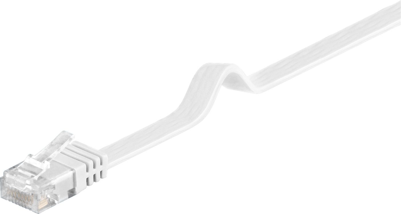 MICROCONNECT CAT6 UTP 0,5M FLAT CABLE White