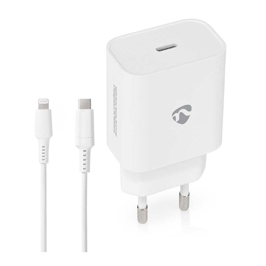 NEDIS Netzladegerät 20 W Schnellladefunktion 1.67 A 2.22 - Anzahl der Ausgänge: 1, USB-C?, Lightning